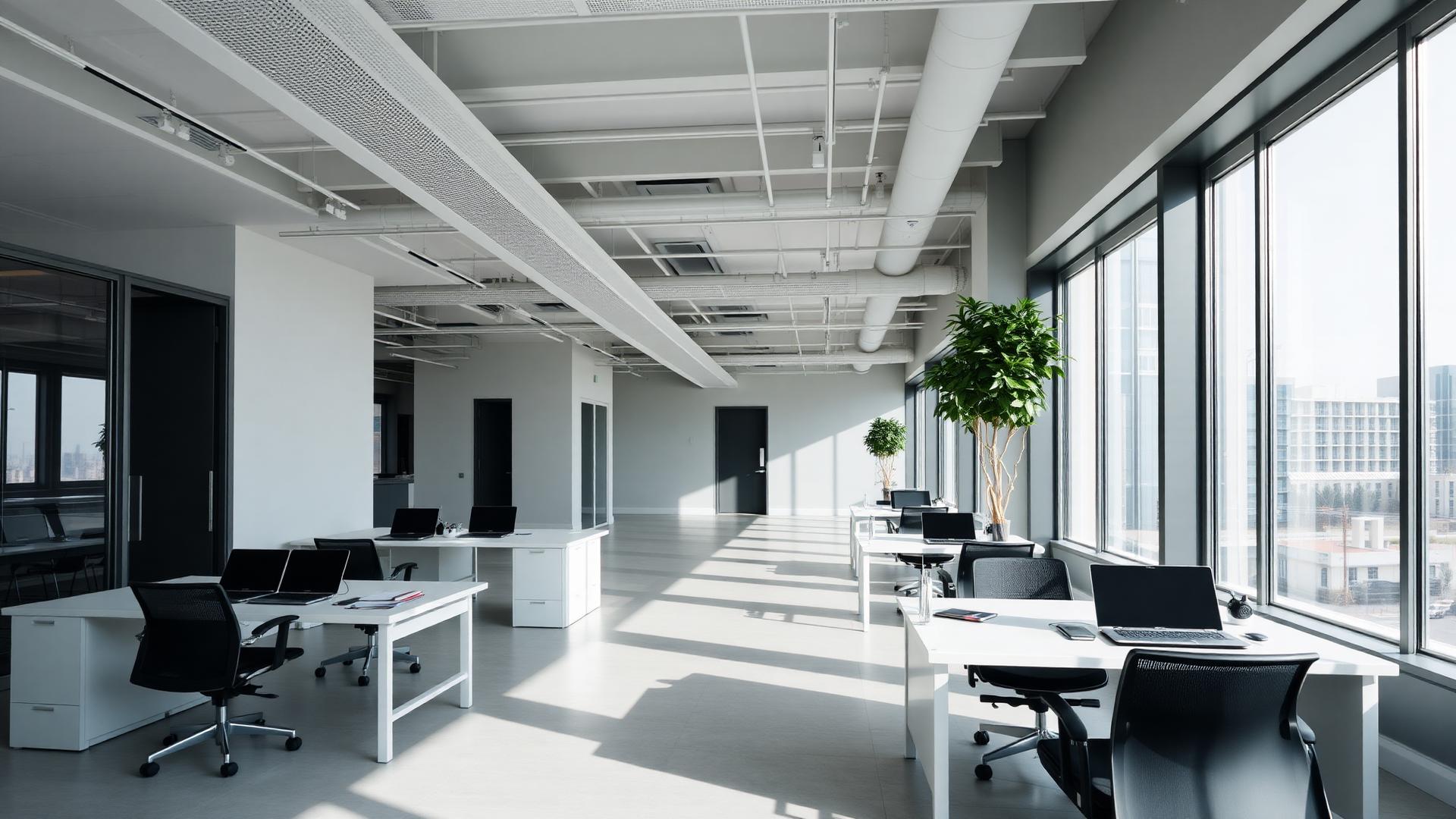 BluStar workspace at twilight