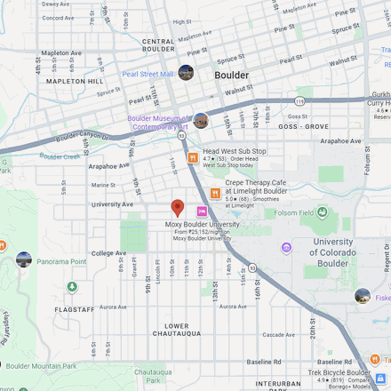 Map of Boulder, CO